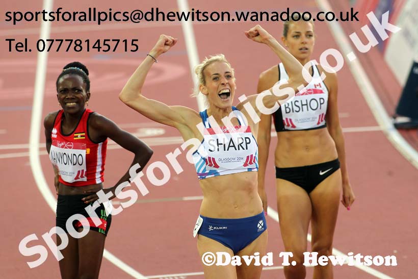 Lynsey Sharp (Scotland) 2nd from Winnie Nanyondo (Uganda) 3rd in the 800 metres at the Commonwealth Games, Glasgow. Photo: David T. Hewitson/Sports for All Pics